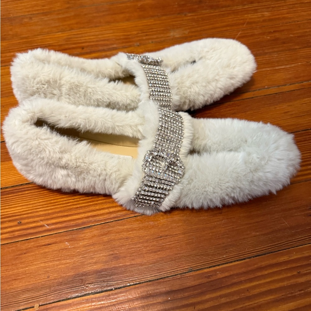 Authentic New Jimmy Choo Krista Fur Flats Size 39
